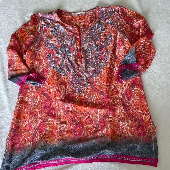 Soft Surroundings Vibrant Paisley Tunic - Picture 2 of 9